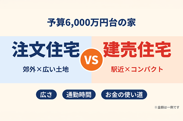 予算6,000万円台で家を買うなら注文住宅と建売どっち？通勤・広さ・お金で比べてみた