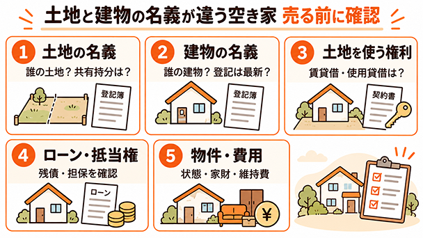 土地と建物の名義が違う空き家を売却する前の確認項目